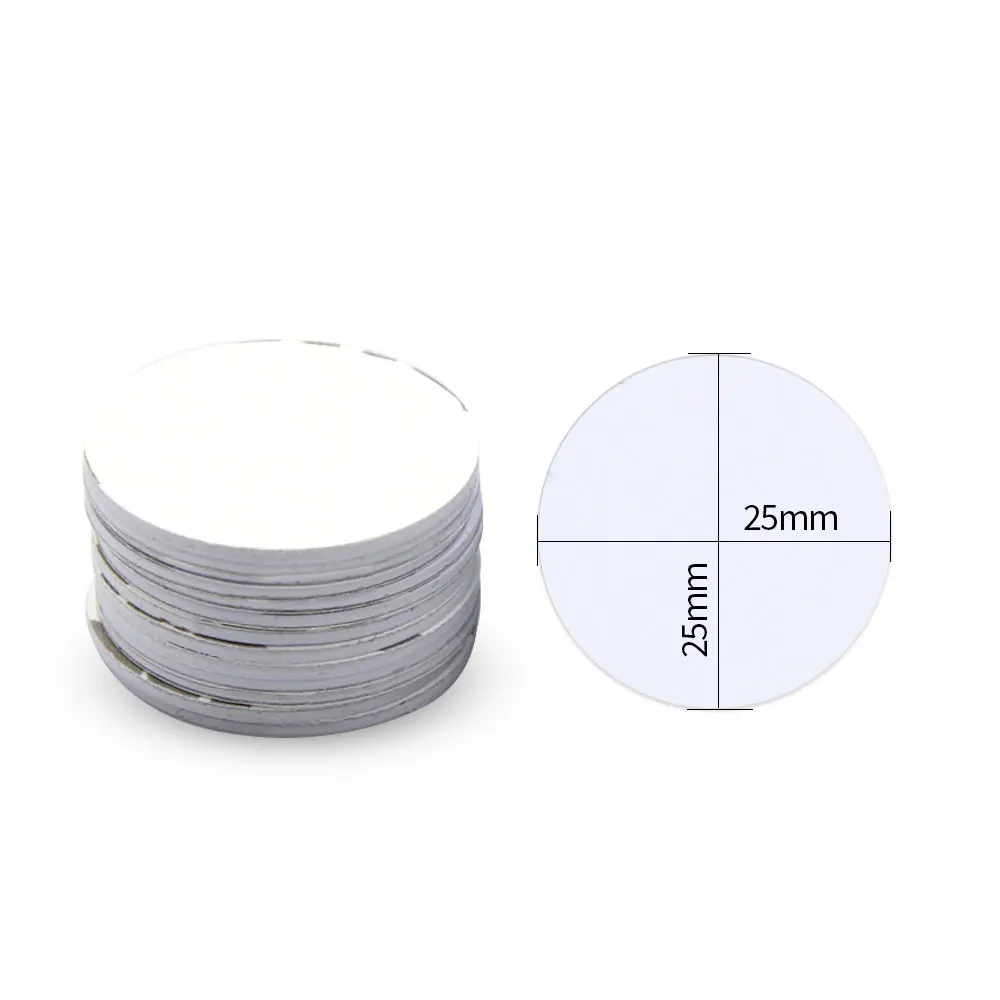 100pcs 125KHz/13.56MHz RFID Coin Card TK4100/M1 Mini Rfid Tag Adhesive Sticker NFC Smart Key for Access Control Attendance DIY