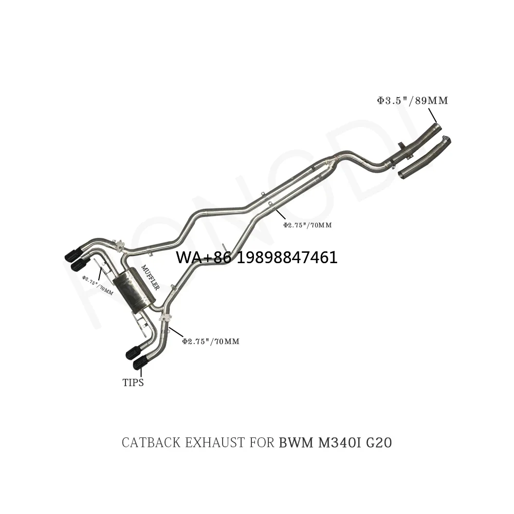 

OEM New Style Automobile Exhaust Pipe for BMW M340 M340i M440 M440i 3.0T Stainless Steel Sport Catback Exhaust System