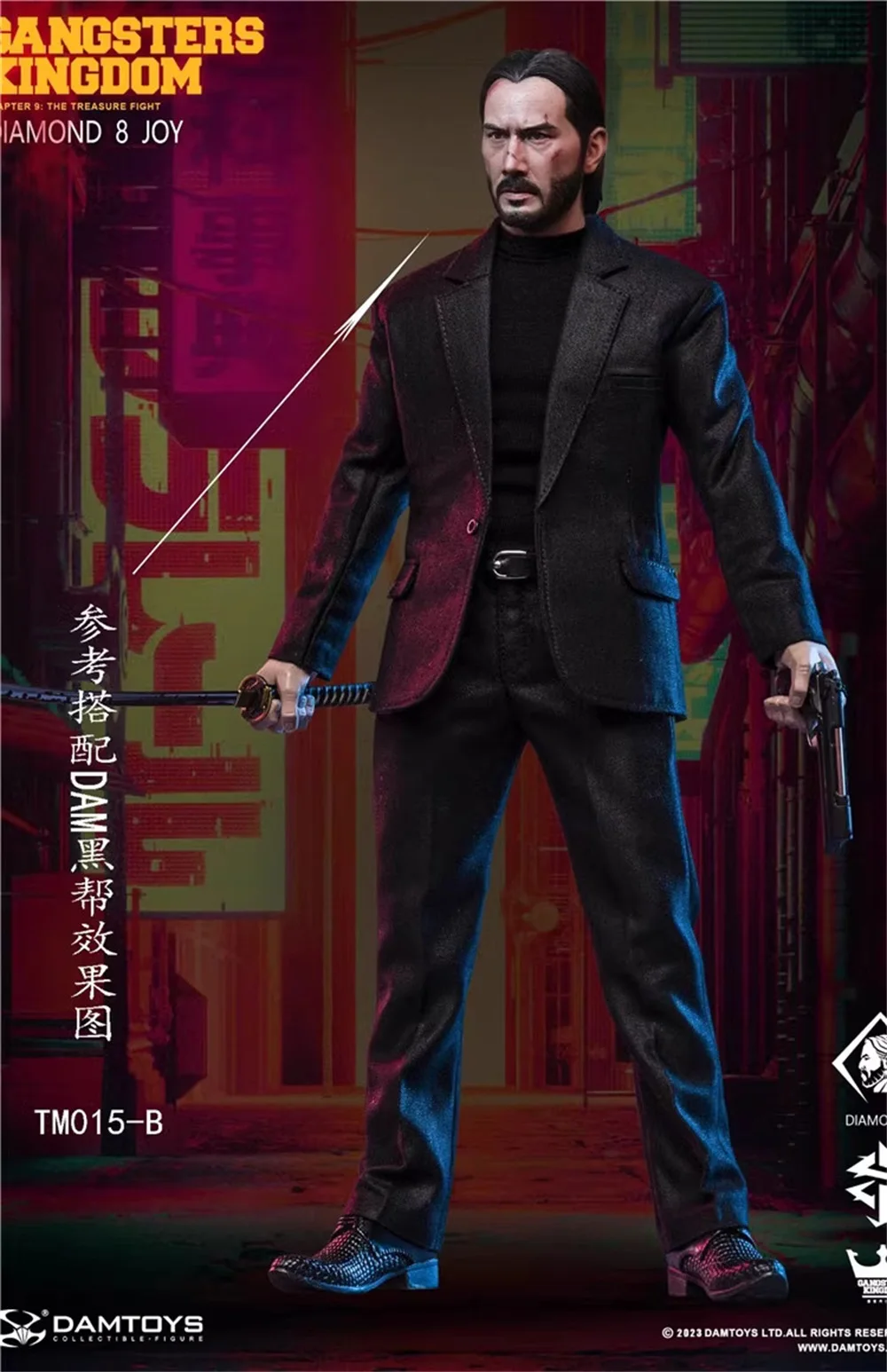 1/6 TM015A TM015B Handsome Guy Man Tough Guys Keanu Reeves John Wick The Killer Normal Damaged Head Sculpt Carving For 12