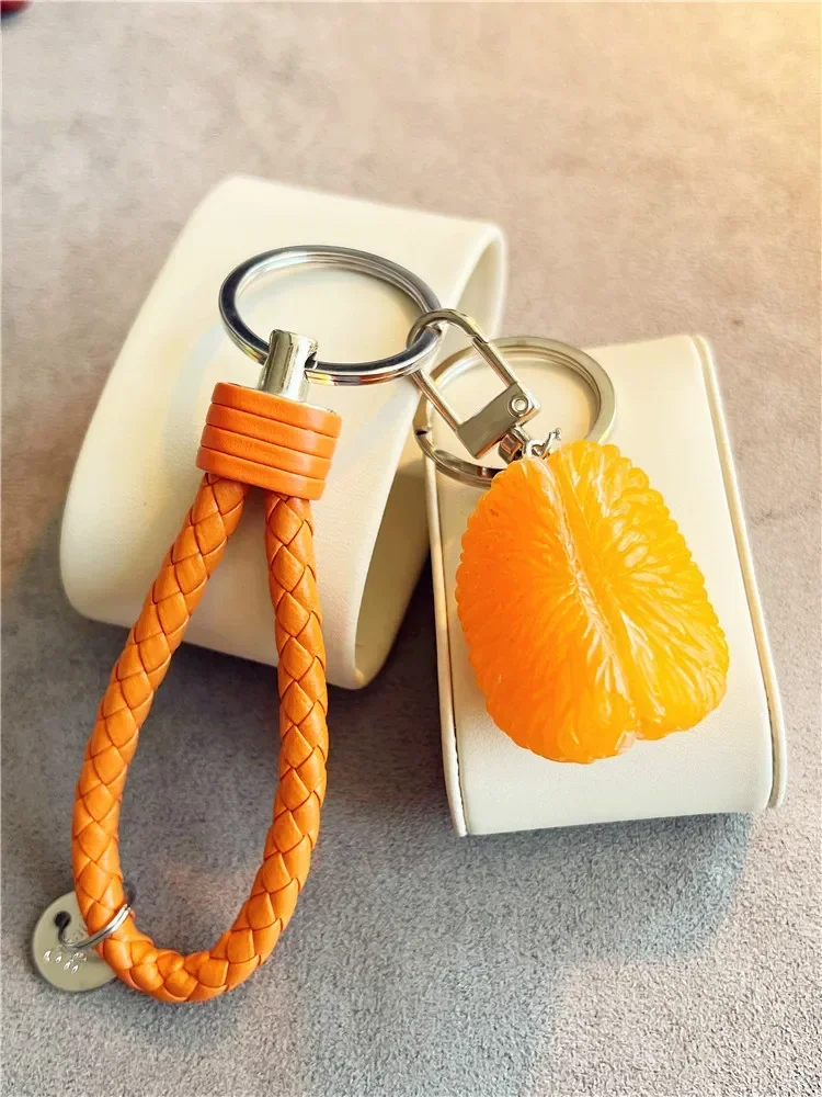 Creative Fruit Simulation Orange Flap Key Chain Pvc Alloy Key Chain Pendant Shooting Props Schoolbag Girl Funny Jewelry Pendant