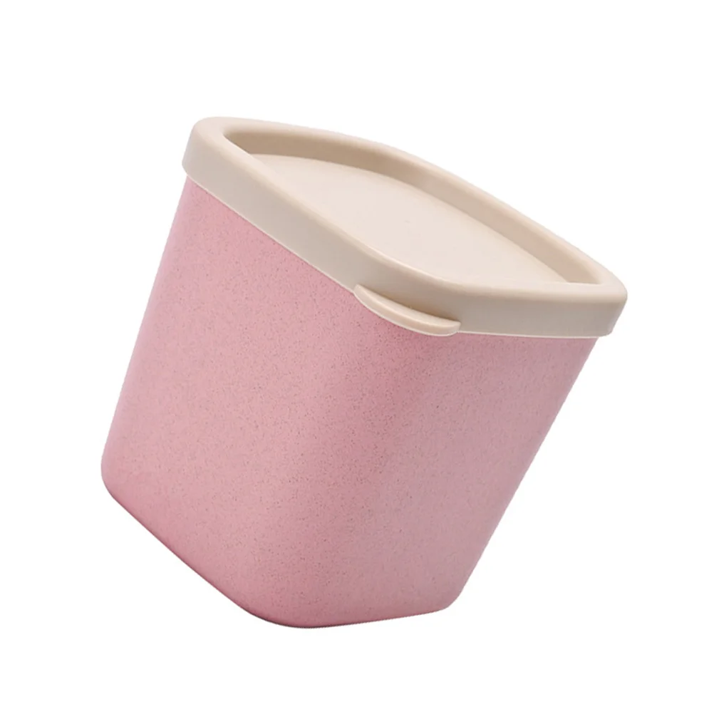 Sealed Canister Plastic Jar Food Storage Container with Lid Box for Fruits Grain Spice (Pink, Large Size)