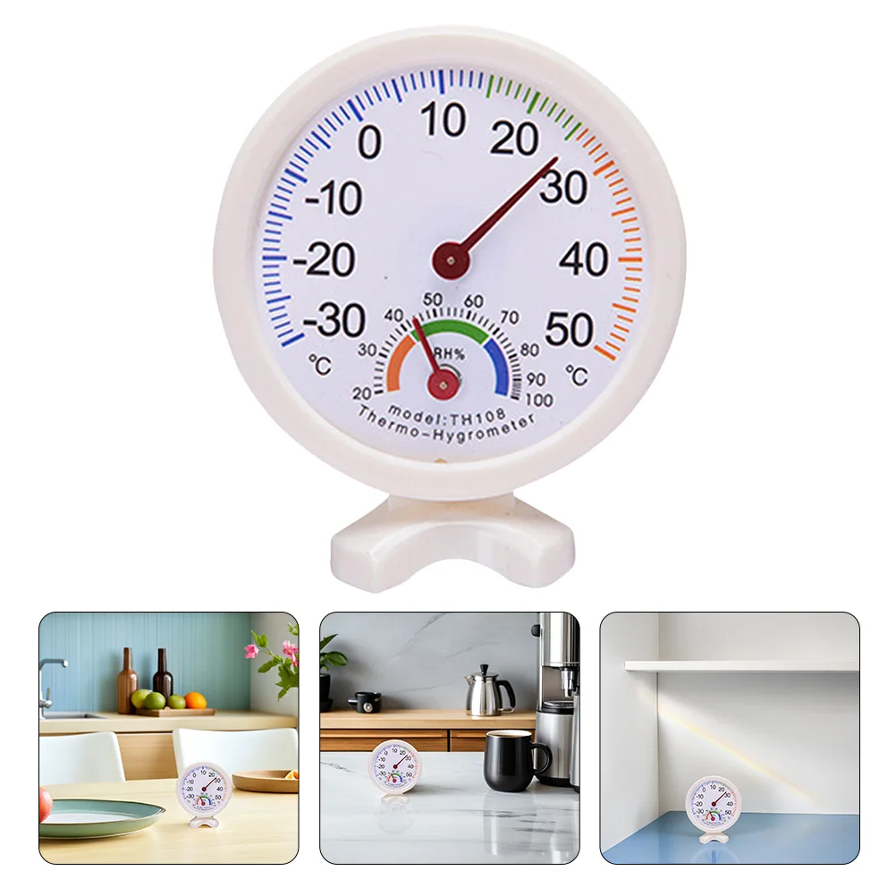 

Mini Hygrothermograph Analog Humidity Temperature Meter White Round Design For Indoor Outdoor Use In Bedroom Kids Room Garage