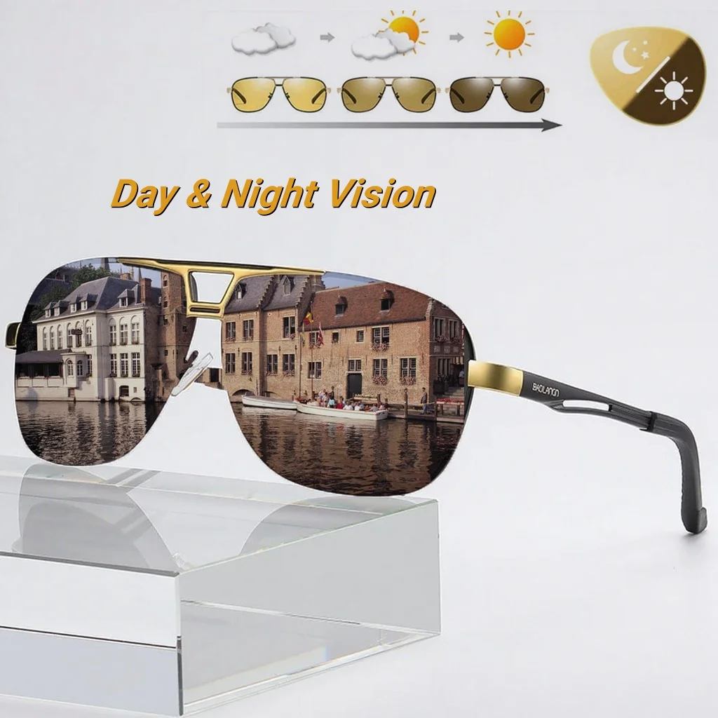 

2025 New Polarized Color Change Night Vision Men's Sunglasses Outdoor Day Night Dual Use UV400 Polarized Driving Sunglasses