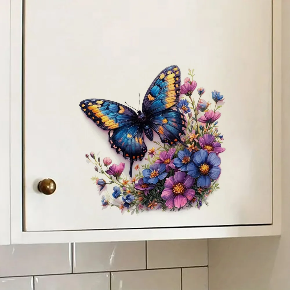 

Butterfly & Floral Vinyl Stickers,Wall Toilet Decal Removable, Waterproof Vinyl Car Sticker for Bathroom , Outdoor Indoor Use