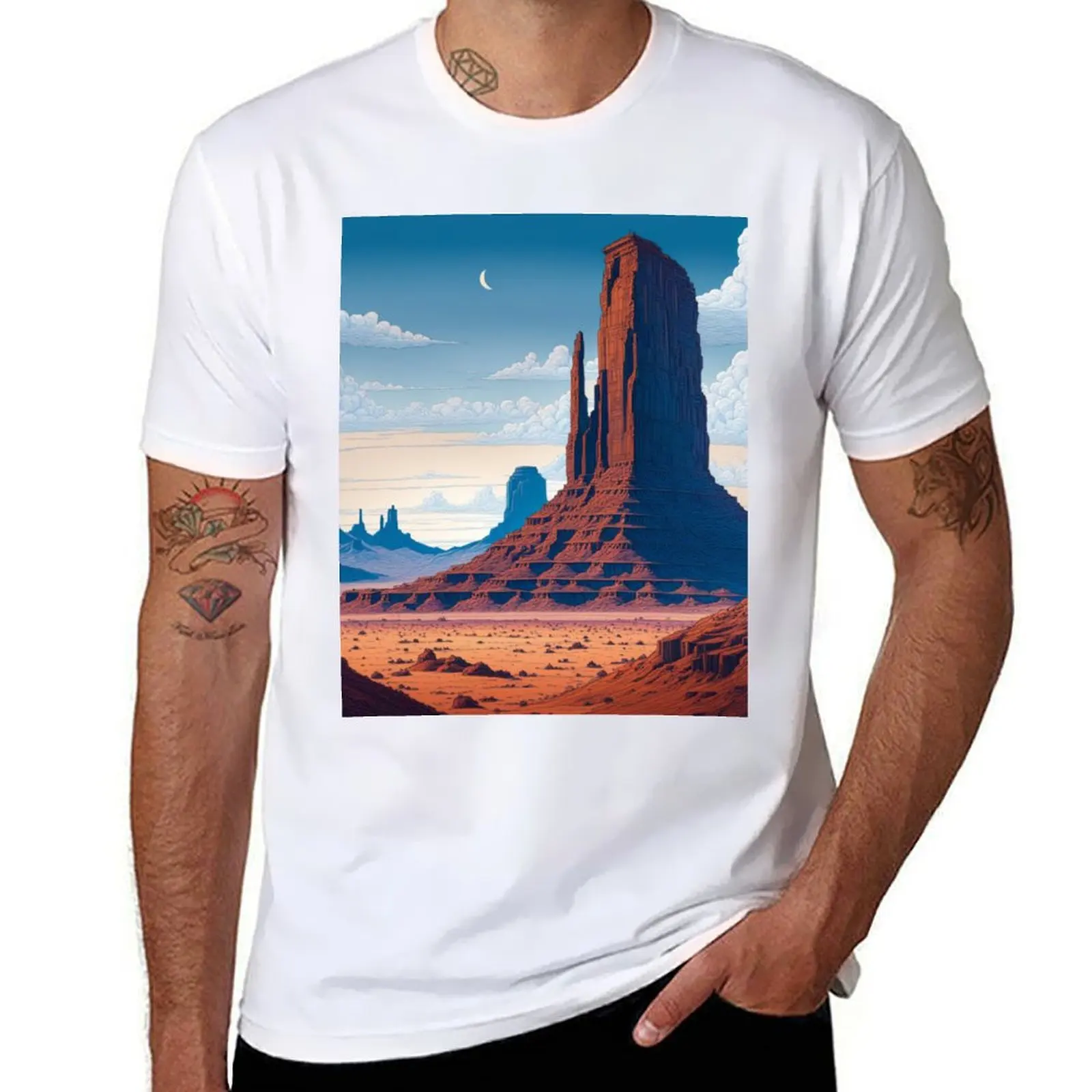 

cotton shirt cotton Landscape I luxury cotton shirt man T-Shirt t t shirt quality Valley 100% brand high t men man Monument