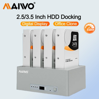 MAIWO 4 Bay 1 to 3 Offline Clone HDD/SSD Case 2.5/3.5'' 5Gbps External Hard Drive Enclosure Case Type-C High speed for Pc laptop