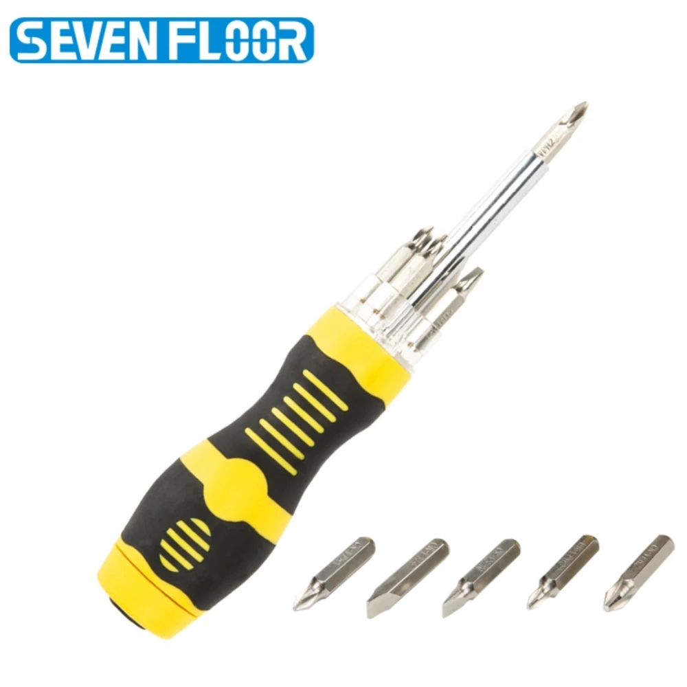 5 in 1 LED Light Up Screwdriver Set Cross Flat Bit Multifunction High Strength For Daily Work Flashlight Screwdriver Tool