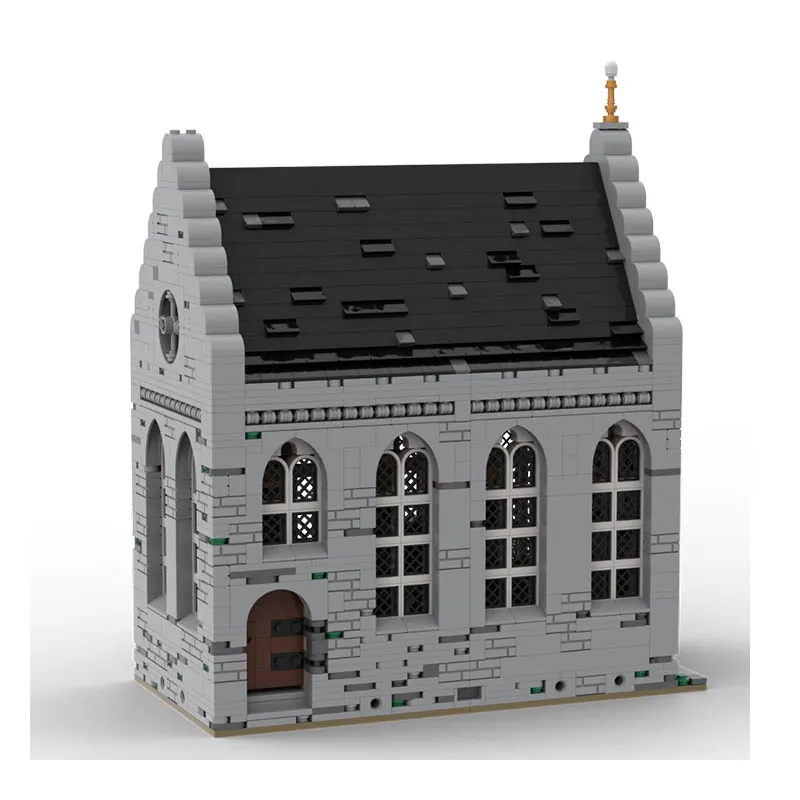 

Retro European church street scene building blocks, small particle assembly, adult collectible toy gift ornament, 2665pcs