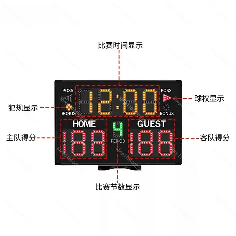 Rechargeable Large‑Screen LED Digital Scoreboard, Portable Electronic Score Counter for Basketball and Ball Games, Official
