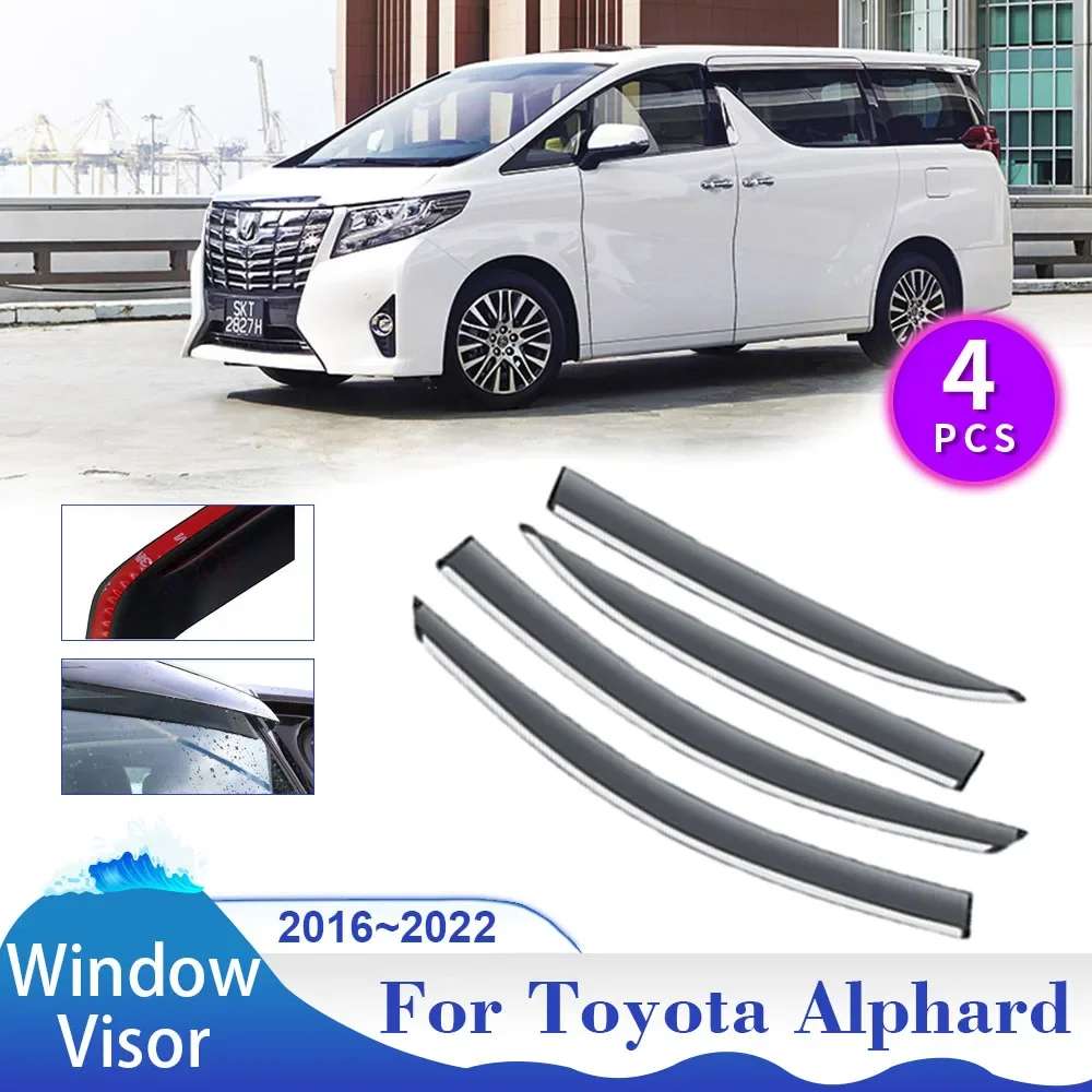 

Козырек на окно автомобиля для Toyota Alphard Vellfire AH30 2016 ~ 2022, 2017 2018 2019 2020 2021 защита от дыма на вентиляционное отверстие, защита от солнца, дождя, отражатель, навес, аксессуары