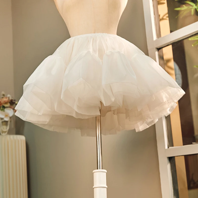 Women\'s Tulle Short Skirt Petticoat Puffy Fluffy Bubble Girl Tutu Skirt White Underskirt Suitable For Daily Versatility