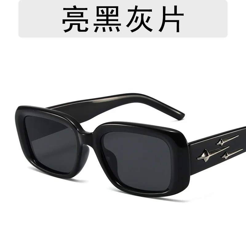 Tiktok موضة جديدة النظارات الشمسية صافي الأحمر النيزك مربع نظارات الرجال والنساء شخصية الشارع اطلاق النار النظارات الشمسية