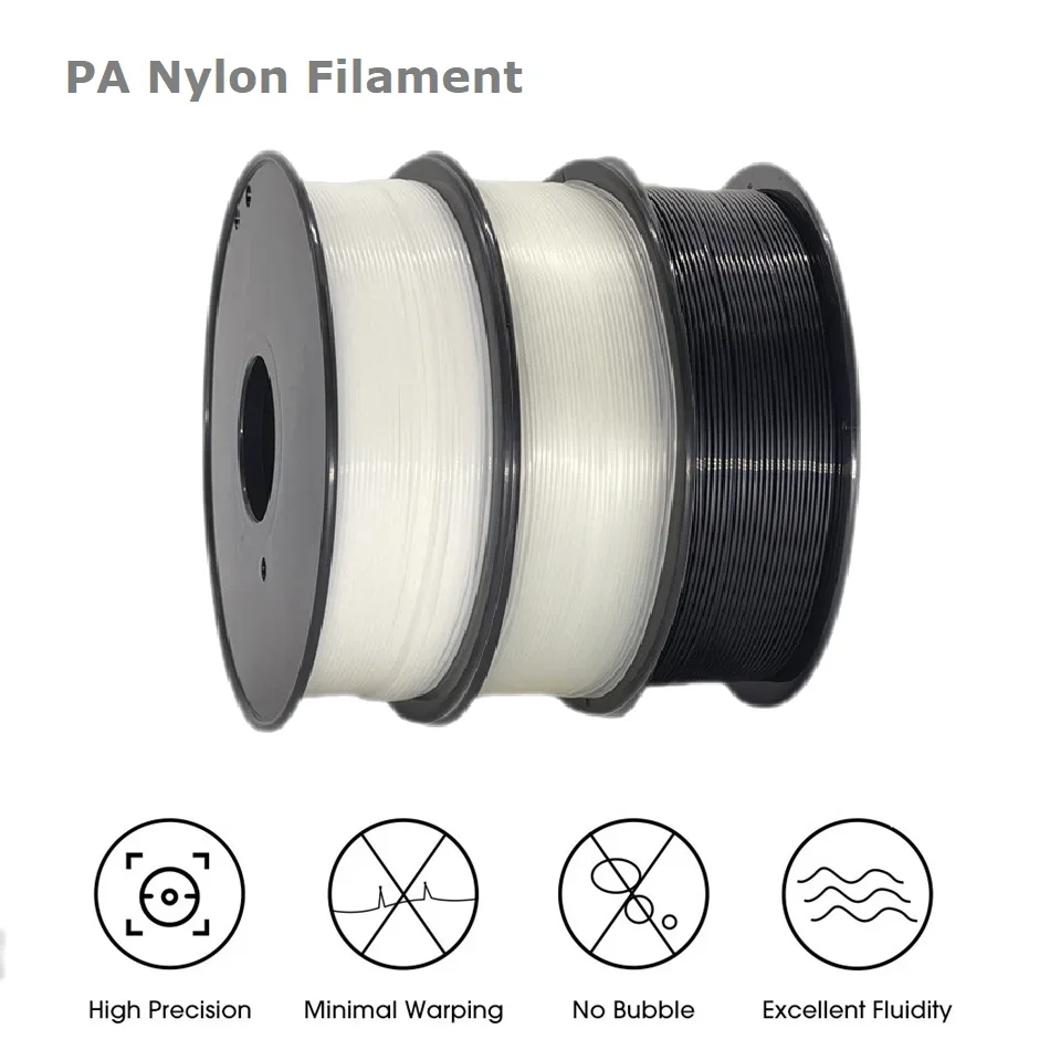 

3D Printer Nylon Filament 1.75mm 1kg 500g 250g Filament Polyamide 3d Printing PA Filament Plastic Materials Nylon Black White