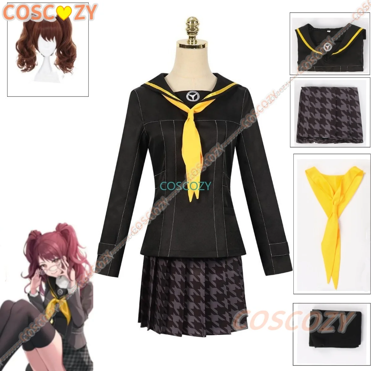 

Anime Game Persona 4 P4 Kujikawa Rise Cosplay Costume Wig Japanese JK School Uniform Skirt Girls Sexy Halloween Party Suit