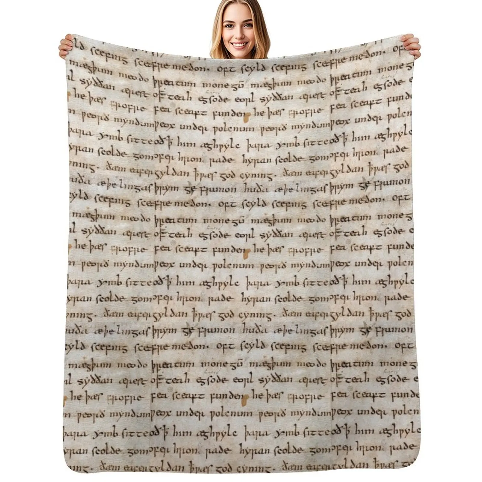 

Oldest Beowulf Epic Cotton MS Vitellius A.XV Throw Blanket Warm Comfortable Blanket Gift for Parents Friends