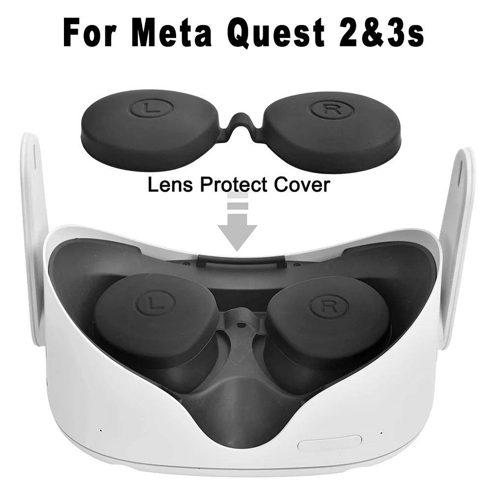 Soft Dustproof and Scratch Resistant VR Silicone Lens Cover Protector For Meta Quest 2&3S VR Accessories