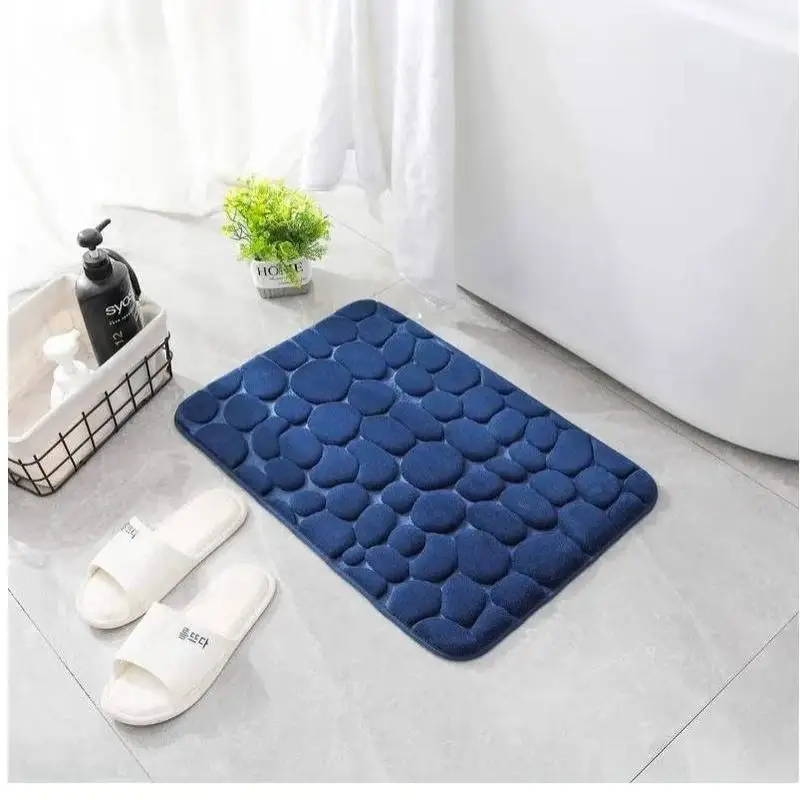 Cobblestone Embossed Bathroom Bath Mat Non-slip Carpets In Wash Basin Bathtub Side Floor Rug Shower Room Doormat Memory Foam Pa