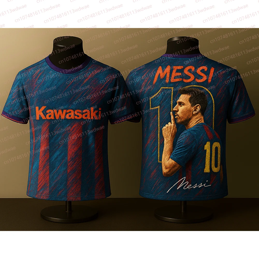 Argentinien Fußballtrikot Messi 10 Fußballtrikot Kawasaki Racing T-Shirt Herren Radsportanzug Kinder-Fußballtrikot-Set Schnelltrocknend