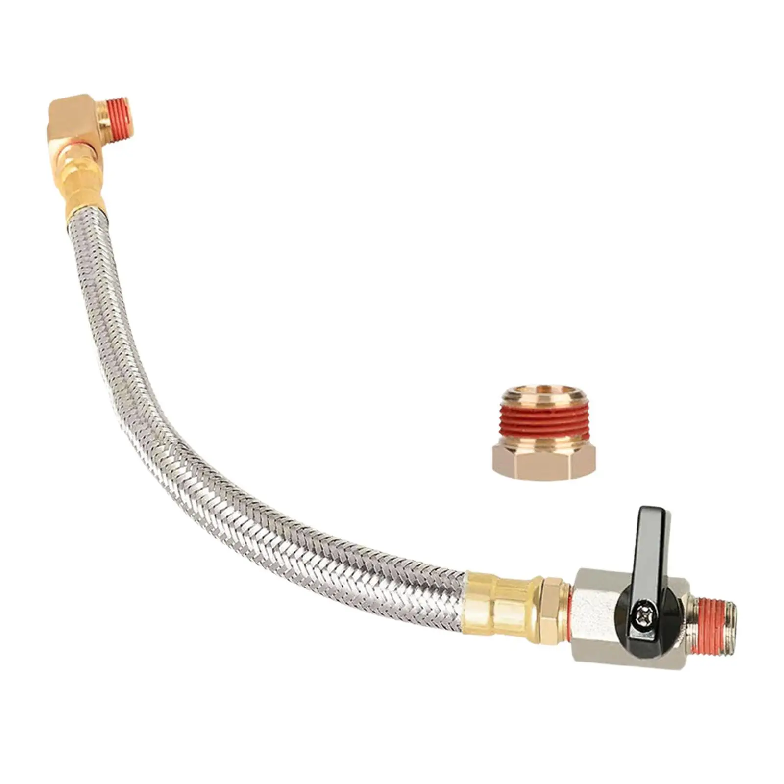 Extended Tank Drain Assembly Kit Braided Tube for Air Compressor Spare Parts