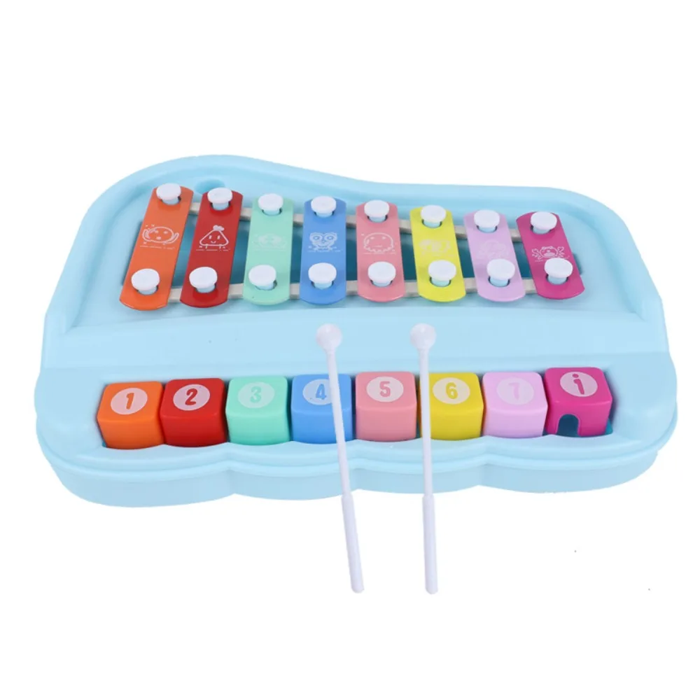 ของเล่นพลาสติก 8 โน้ต ไซโลโฟน เปียโน เครื่องดนตรี ของเล่นเสริมพัฒนาการแบบมอนเตสซอรี่ 2 in 1 ตีด้วยมือ