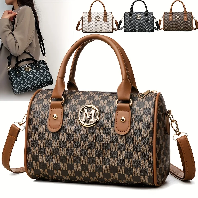Women Alphabet Shoulder Bag with Golden 