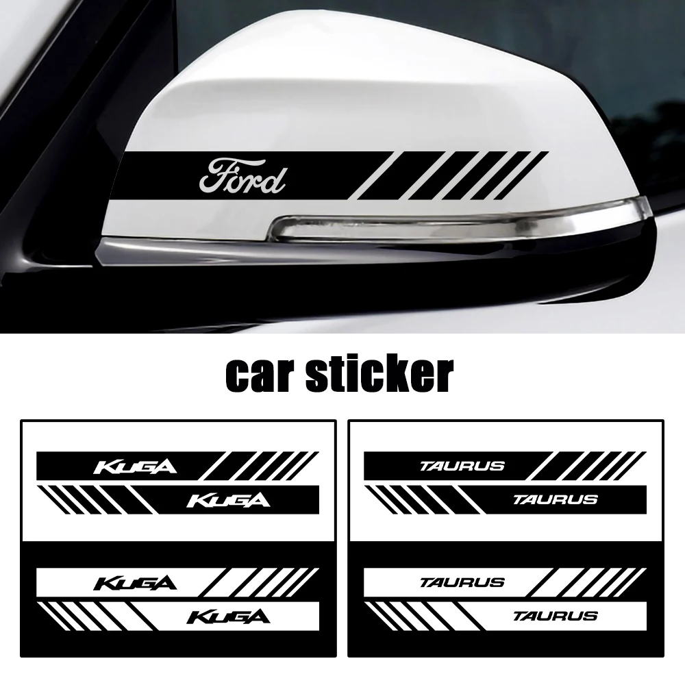 2 pçs espelho retrovisor do carro emblema lado corpo decoração adesivos para ford mondeo fusão borda fiesta foco explorer escape mustang