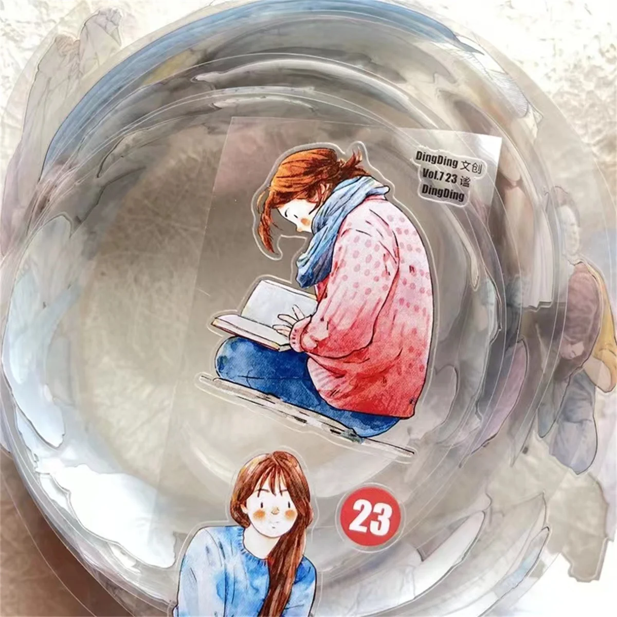 Vintage Lovely Reading Girl No.23 Washi PET Tape for Planner Card Making DIY Scrapbooking Plan Decorative Sticker