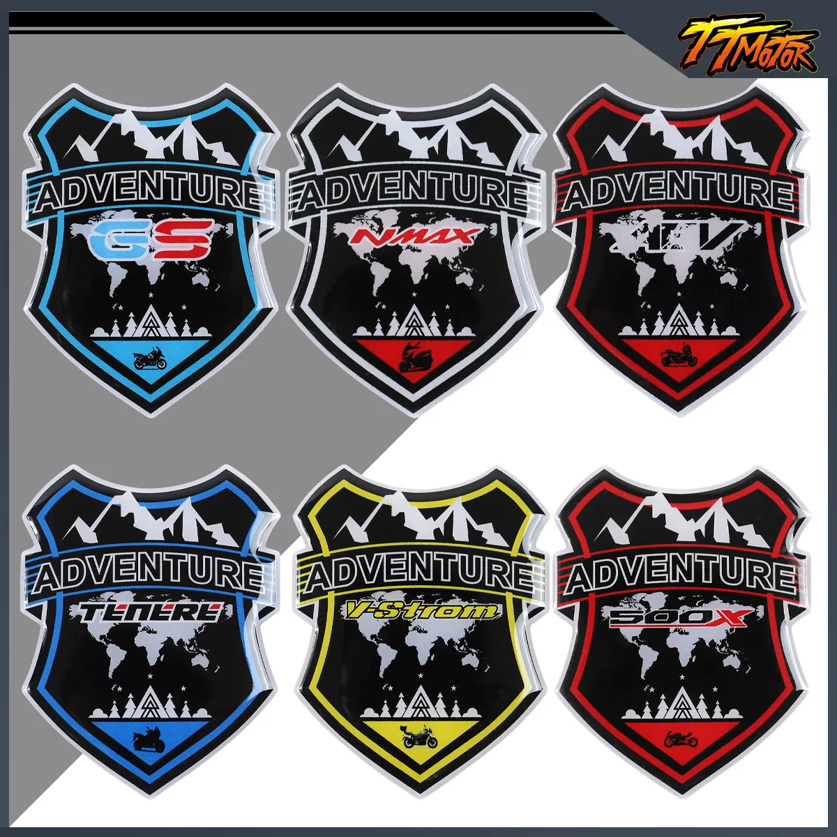 

3D гель из смолы, аксессуары для мотоциклов, наклейки для приключений, мотоцикла, скутера, наклейки для ADV VStrom GS Tenere 500X Nmax