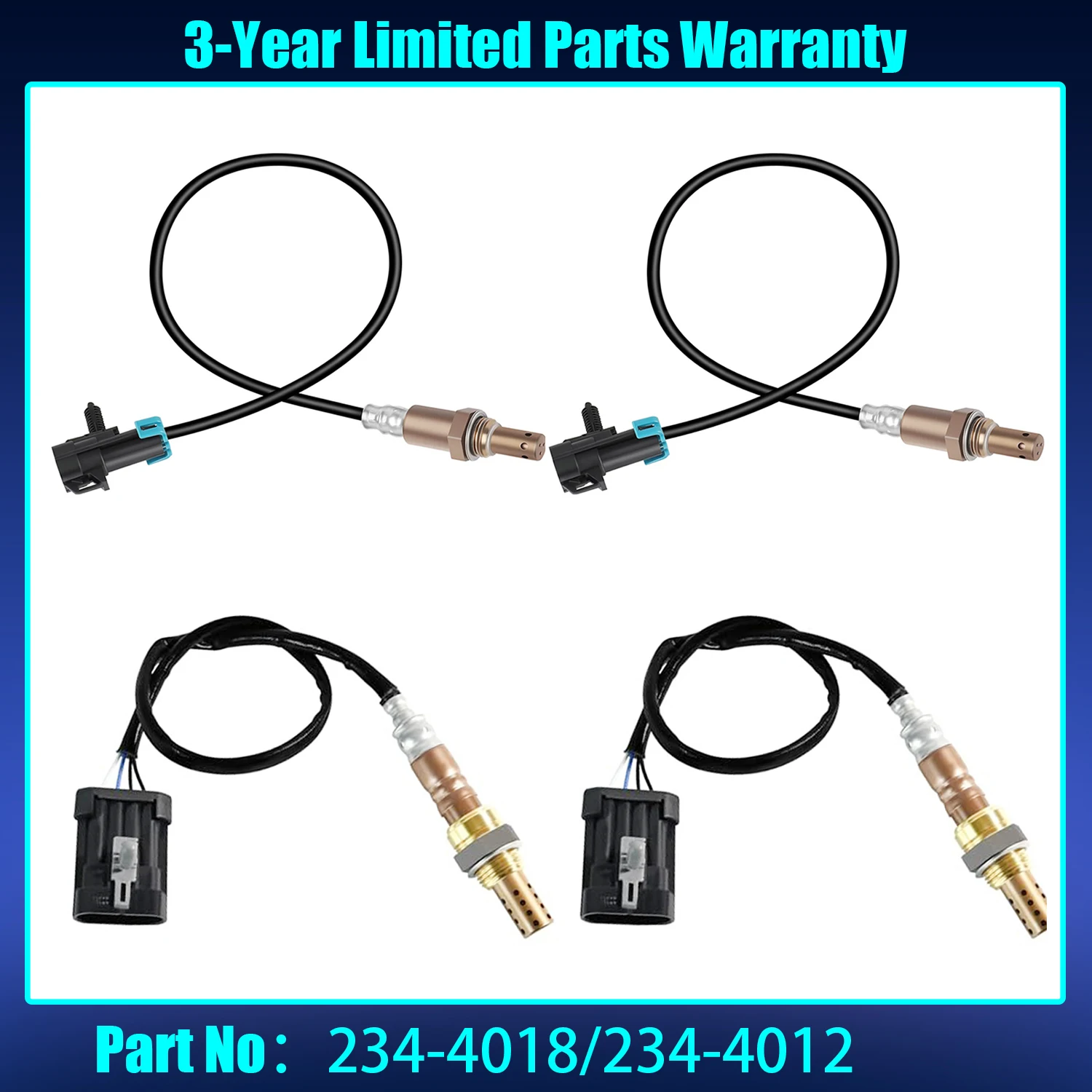 4 unidades 234-4012 234-4018 Sensor de oxígeno O2 compatible con Chevy Silverado Express Cheyenne 1996-98 WT C1500 K1500 GMC C1500 K1500