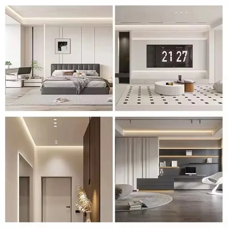 Gypsum Suspension Linear Lamp Milky Cover Lighting Plaster in LED Profile Ceiling Indirect Drywall Aluminum LED Profile Lights