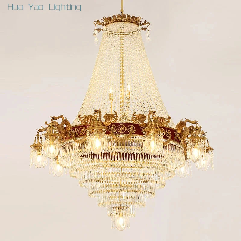 French empire villa pendant lamp living room brass antique lighting vintage chandelier centerpieces