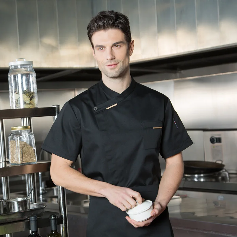 Chaqueta de Chef para hombre, camisas de cocinero, uniforme de camarero de Hotel, restaurante y cocina