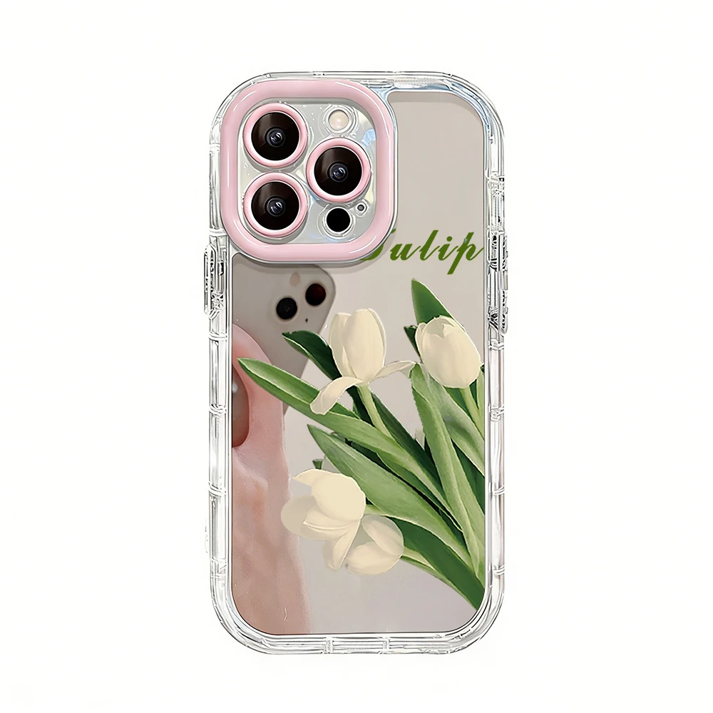Tulpenblumen Air Cushion Spiegel Handyhülle für iPhone 17 15 14 16 Pro Max 13 12 11 Pro X XR XS MAX 7 8 Plus 17Air Modische Hülle – Detail 17
