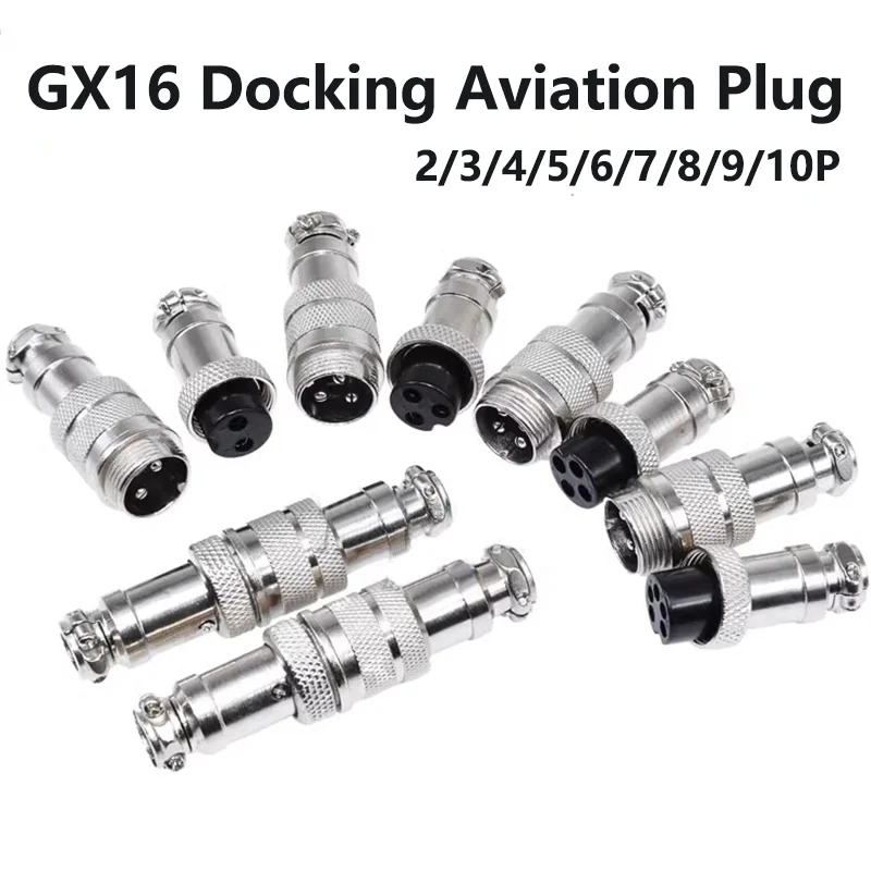 

5PCS 16mm-2/3/4/5/6/7/8/9/10 Pin GX16 Male And Female Aviation Plug Docking Connector Circular Connectors Socket Plug Wire