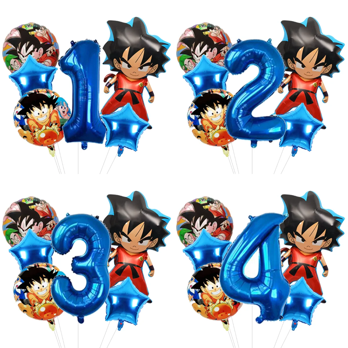 Globo de Mylar de Dragon Ball de Cuatro Estrellas, Grande, de Dieciocho Pulgadas, para Rellenar con Helio o Aire, para Decoración de Fiestas de Cumpleaños Infantiles con Temática de Anime