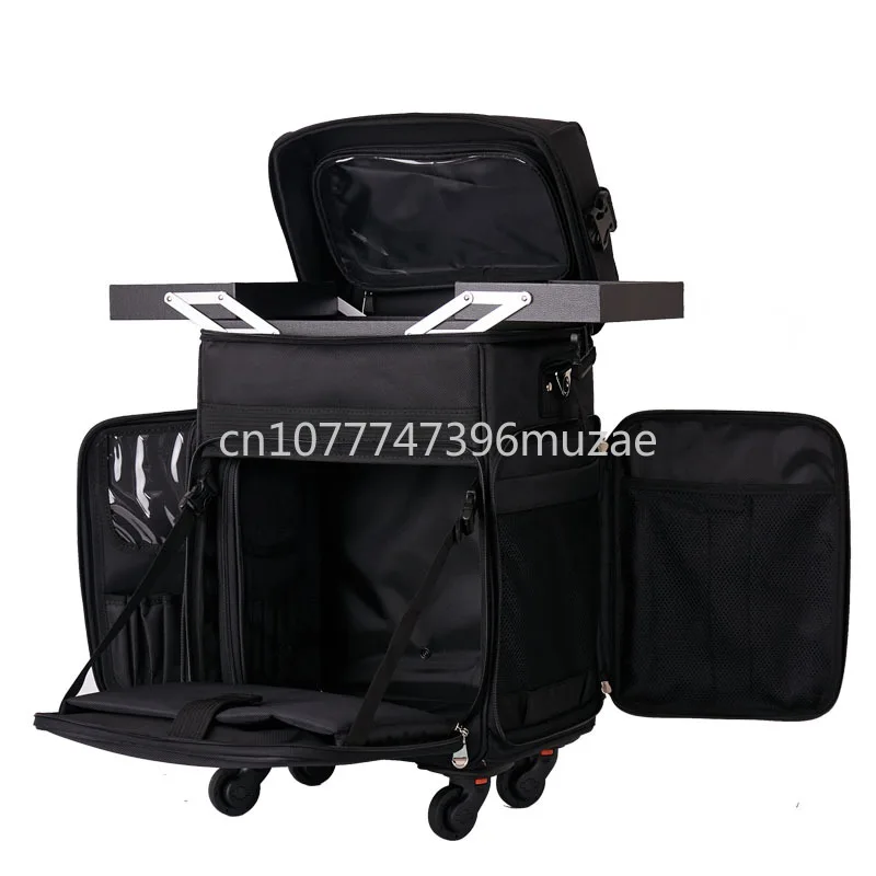 

Multi-layer Trolley Case Oxford Cloth Makeup Case Large Capacity Professional Multi-functional Heel Makeup Nail Decorator Tool