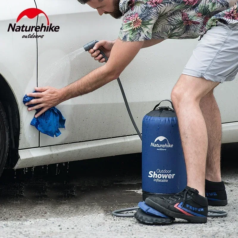 Imagem -03 - Naturehike-bolsa de Chuveiro Inflável Portátil para Acampar Ferramentas ao ar Livre Lavagem do Carro Torneira de Pressão Bolsa de Água Ultraleve 11l