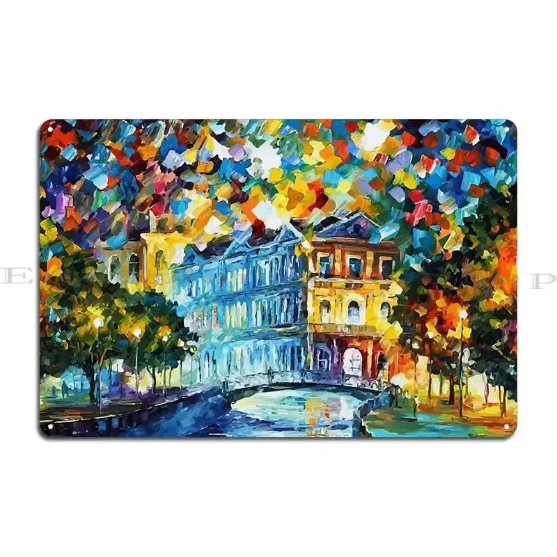 HELSINKI SAILBOATS AT YACHT CLUB Leonid Afremov CITYSCAPE Metal  Party Create Personalized Cinema Tin Sign Poster