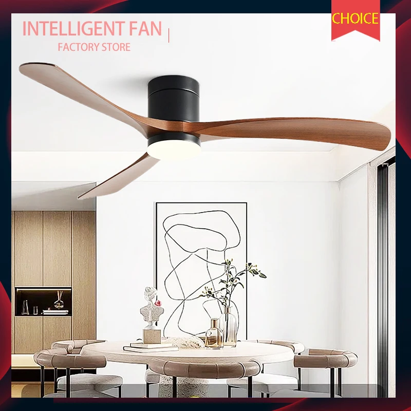 

46Inch Low Floor Ceiling Fan Light Modern Black ABS Blade DC Remote Control Led Fan Lights Restaurant The bedroom 110V 220V