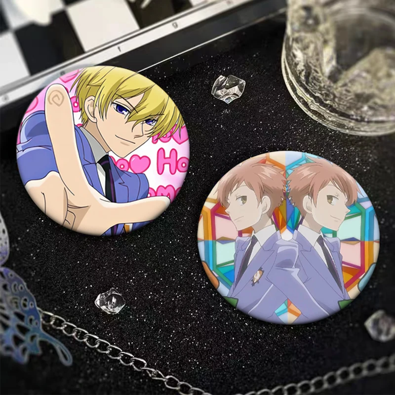 Ouran High School Host Club Anime Badge King Fujioka Haruhi Comic Characters Pins Cartoon Brooches for Backpack Accessories Gift