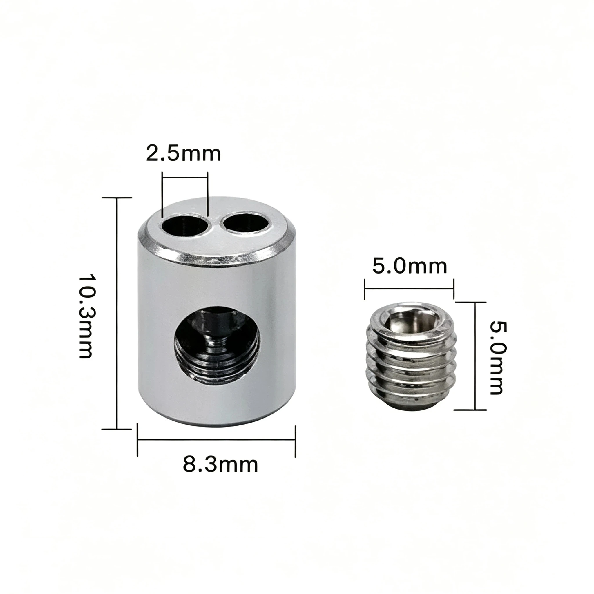 Steel Wire Rope Clamp 5PCS Double Hole Stainless Steel Corrosion Resistant Cable Clip for Marine Wire Hanging Garden Fence Inst