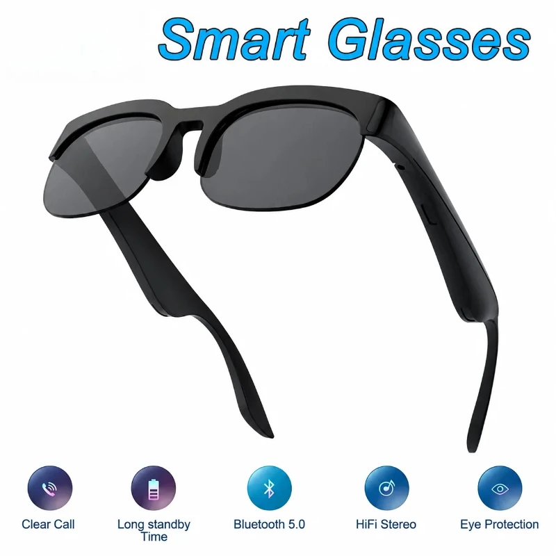 New Camera Control Smart Glasses 2026 Music Sunglasses Headphones Wireless Bluetooth Call Headset HIFI Audio glasses For Android