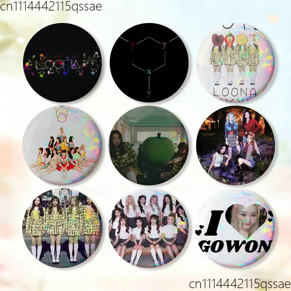 YVES Album Yyxy LOONA Kawaii Badges Button Round Creative Pin Brooch Badge Bag Decor Accessories Fans Collect Friends Gifts