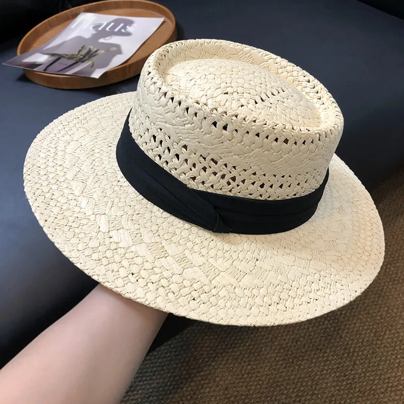 French-style Openwork Straw Hat Wom Summer Sun Protection Beach Outdoor Sun Protection Kawaii Sun Hat For Girls Straw Hat