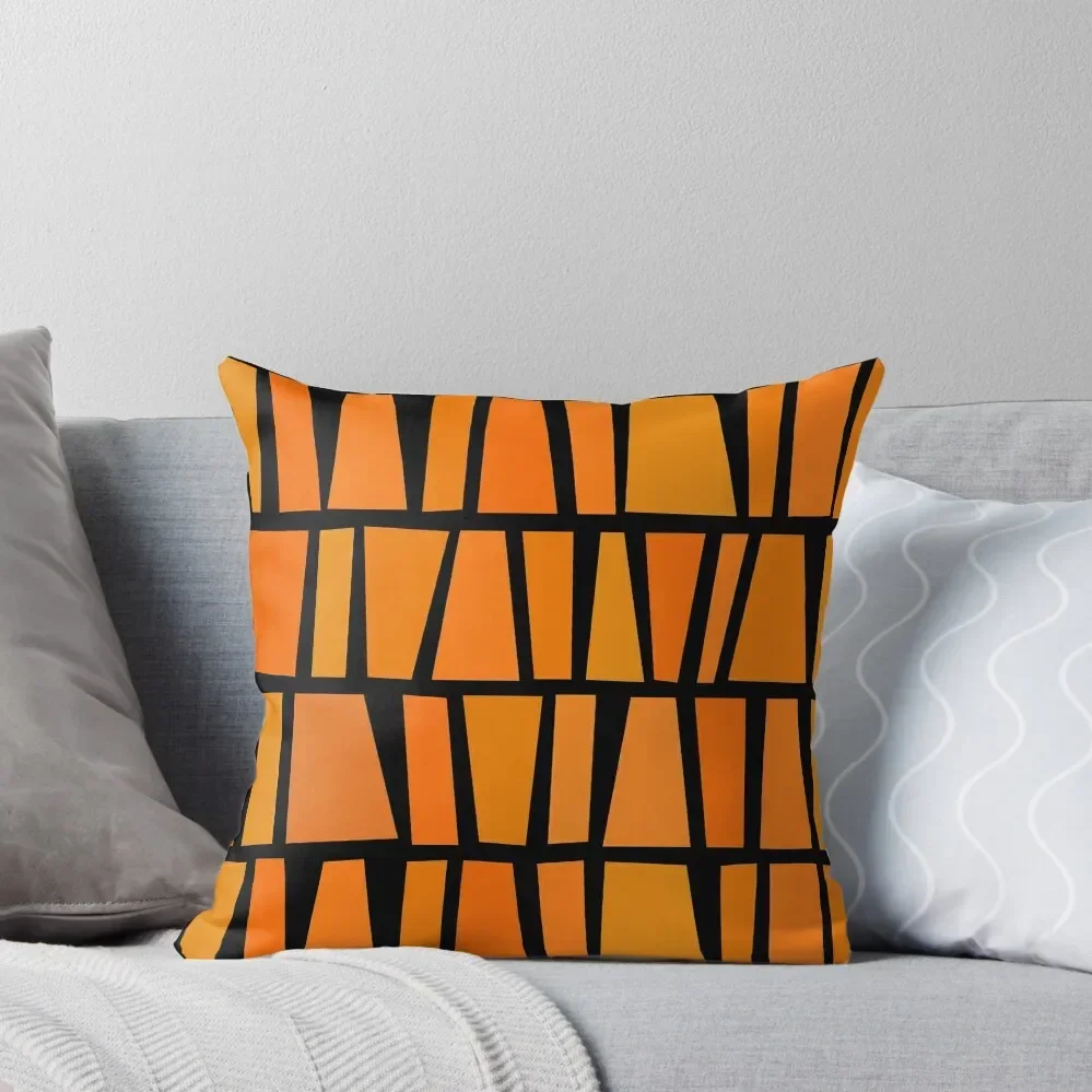 African Inspired Orange Domino Tribal Pattern Throw Pillow ornamental pillows covers for pillows Elastic Cover For Sofa pillow