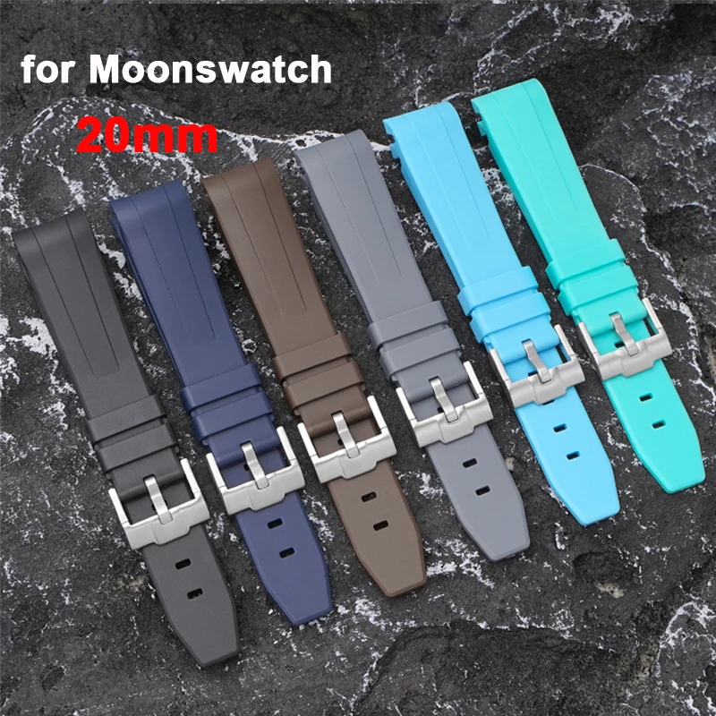 TPU Rubber 20mm Strap for Swatch X Omega joint MoonSwatch Curved End Sport Watch Band Bracelet for Rolex Water Ghost Daytona
