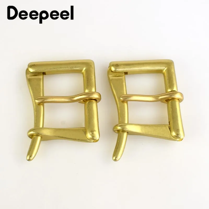 Deepeel 3.9cm Men\'s Pure Brass Pin Buckle Head Quick Open Buckles Heads Fit 3.6-3.8cm Belt DIY LeatherCraft Hardware Accessories