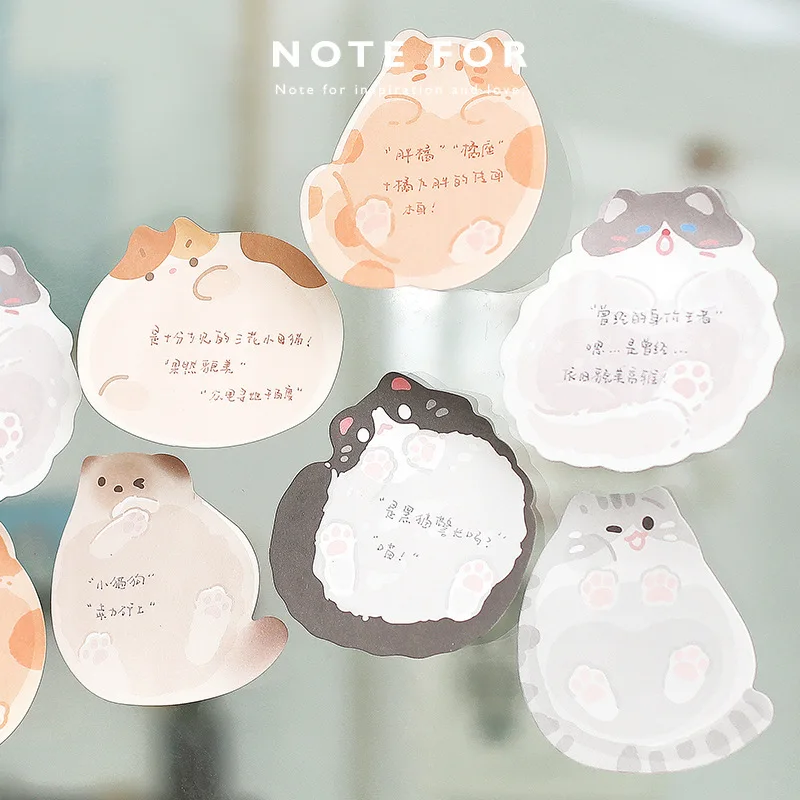 Kawaii cat cute animal series sticky notes student message stickers N times sticky notes this school label stationery