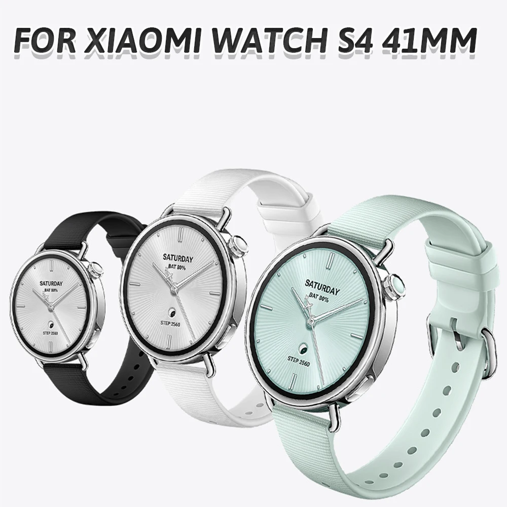 Original Silicone Strap for Xiaomi Watch S4 41mm Sports Loop Replace Accessories Grain Pattern Band for XIAOMI Watch S4 41MM