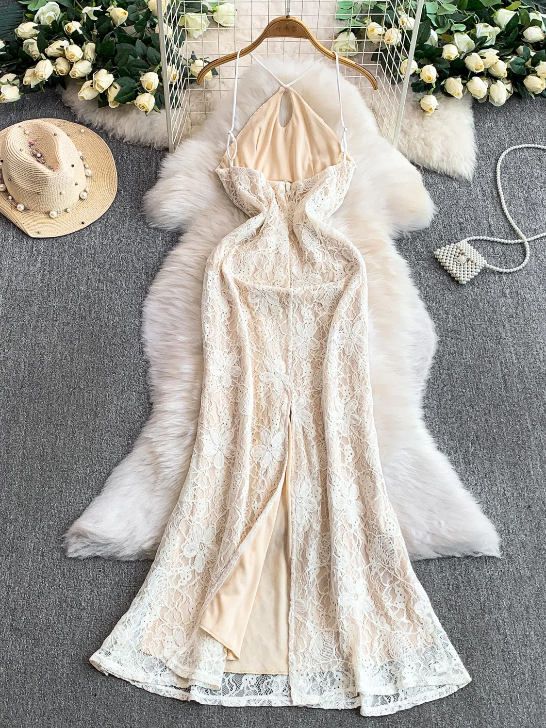 

Sexy Hollow out Bal Svel Lace Bodycon Long Dr Evening Gown for Women Autumn Winter Ele Fi Tail Dr